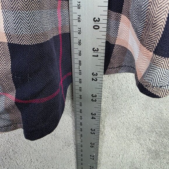 Womens Copper Key Blue Red Plaid Tunic Dress 3/4 Sleeve Round Neck Size XS - Picture 9 of 10